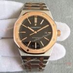Copy Audemars Piguet 3120 Royal Oak Watch 2-Tone Rose Gold Black Dial